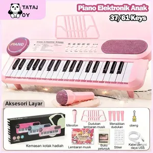 [TATAJOY]Mainan Piano Anak Elektronik 61/37 Keys Digital Elektronik Piano MIC Keyboard Mainan Music Anak Edukasi Awal Untuk