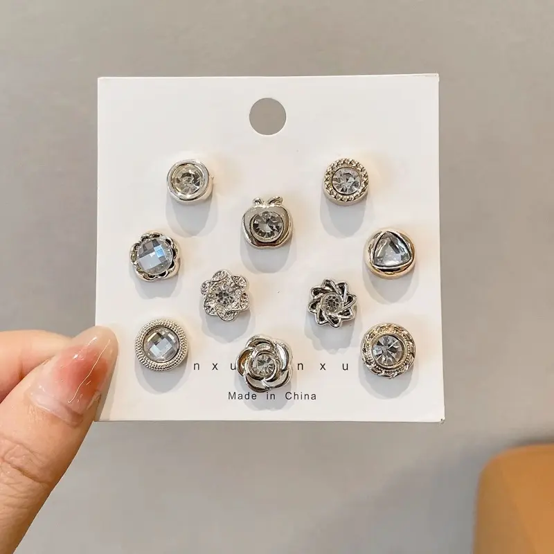 Trâm Cài Cố Định Ngực Quần Áo, Nút Ẩn Cổ Áo, Ghim Cài Phụ Kiện, Không Cần May, Dụng Cụ Hữu Ích, Kim Nút Nhỏ Vô Hình  Women Nữ Caro Móc Khoá Voi，Nhỏ và dễ thương để trang trí，Dễ dàng tháo rời, có thể tái sử dụng 6