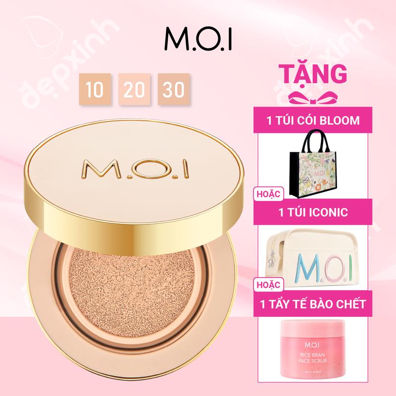 [TẶNG QUÀ] Phấn nước M.O.I Premium Baby Skin Cushion Pearl Essence Silky Finish SPF50+ PA+++ 13g