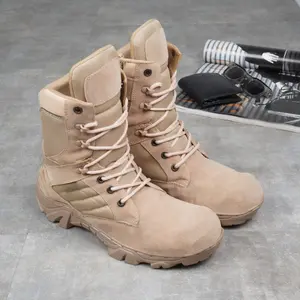 Sepatu Boot Pria Ujung Besi Gurun Boots Safety Tinggi Grade A Upper Suede Karet Nyaman Size 39-44