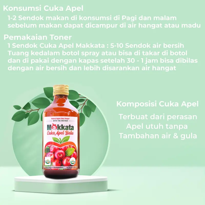BELI 2 GRATIS 1 Cuka Apel Makkata With The Mother Organic BPOM 2