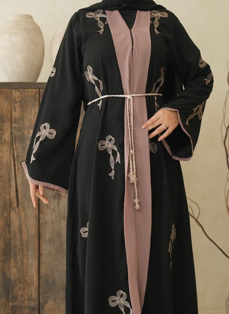 Product Introduction of Abaya Tasya Pita Arabian Style Muslim Gamis Dewasa - Bahan Jetblack Bonanza - Ukuran S-XXL - Wanita Hitam Dress Turki Bordir Mewah 8