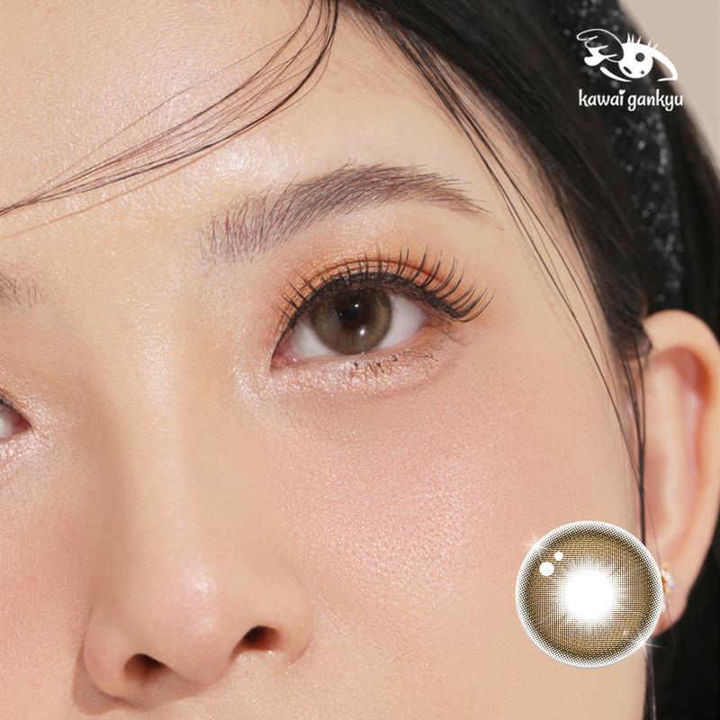 KawaiGankyu Softlens - Clearie Queen Golden Brown Contact Lens (1pc/SETENGAH PASANG) 7