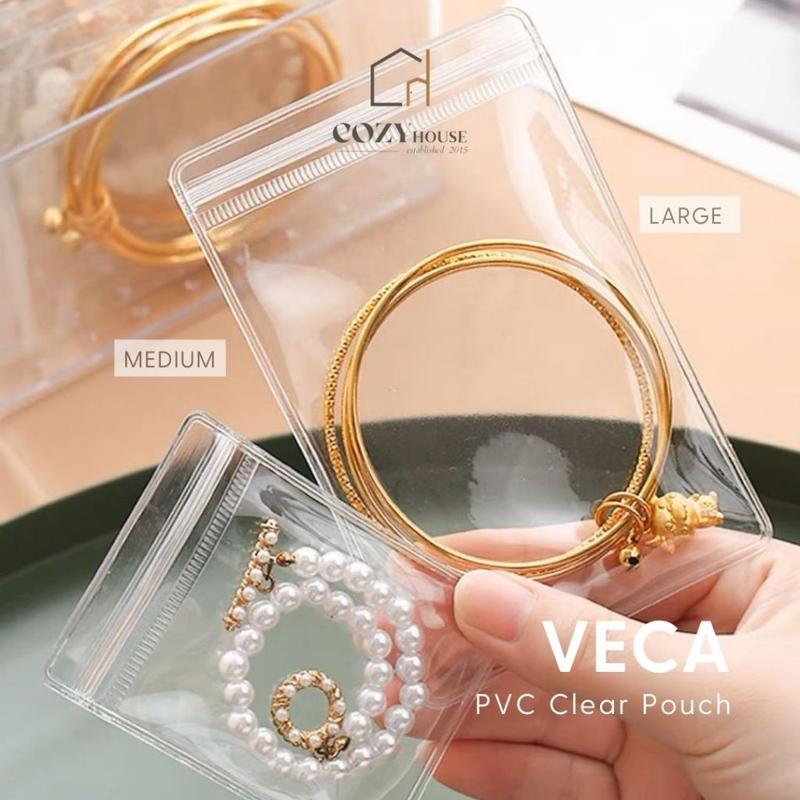 COZYHOUSE VECA Clear Pouch Travel Accessoris Storage | Kantung Clip PVC Transparan Penyimpan Benda Kecil Aksesoris Obat 2