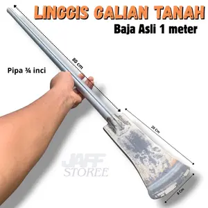 Linggis Galian Tanah Baja 1 Meter Gagang Pipa 3/4 inci