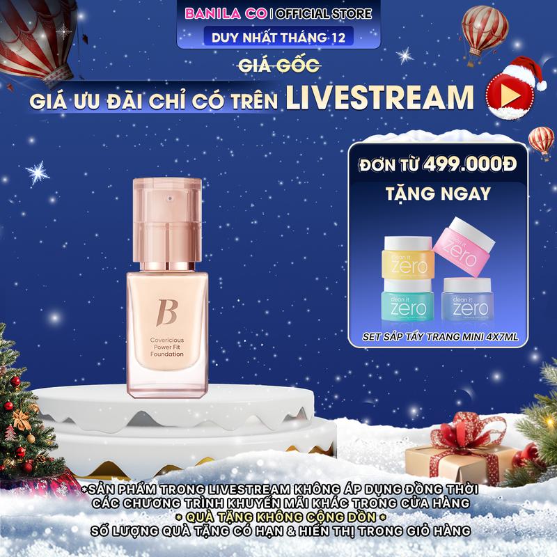 LIVE Kem Nền Mịn Lì Độ Che Phủ Cao Lâu Trôi Banila Co Covericious Power Fit Foundation SPF45 PA++ 14ML 30ML