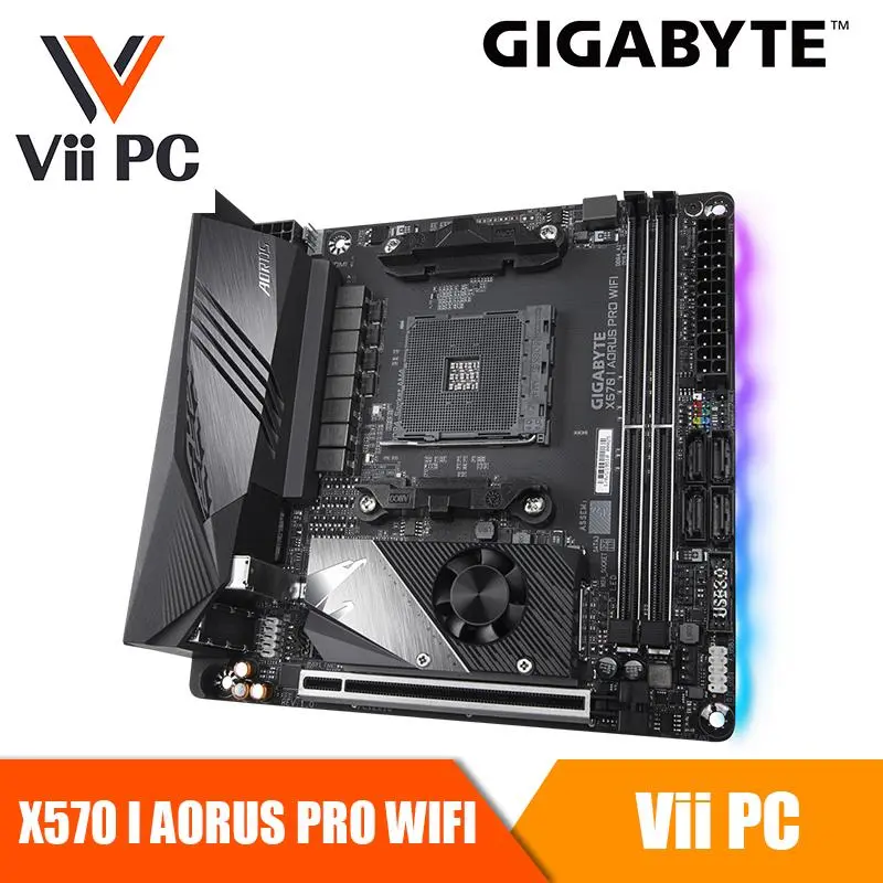GIGABYTE X570 I AORUS PRO WIFI AMD X570 AORUS Motherboard with 12+2 Phases IR Digital VRM Dual PCIe 4.0 M.2 with Thermal Guards, Intel® WiFi 6 802.11ax, Intel® GbE LAN with cFosSpeed, USB Type-C, RGB Fusion 2.0