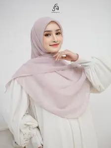 Famehara.id Hijab Segiempat Oval Malay Plain Scarf Polycotton Jahit Tepi Premium Kerudung Jilbab Lembut