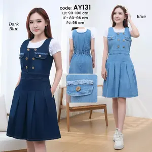 Overall Jeans Premium Wanita Cantik Free Inner AY-131
