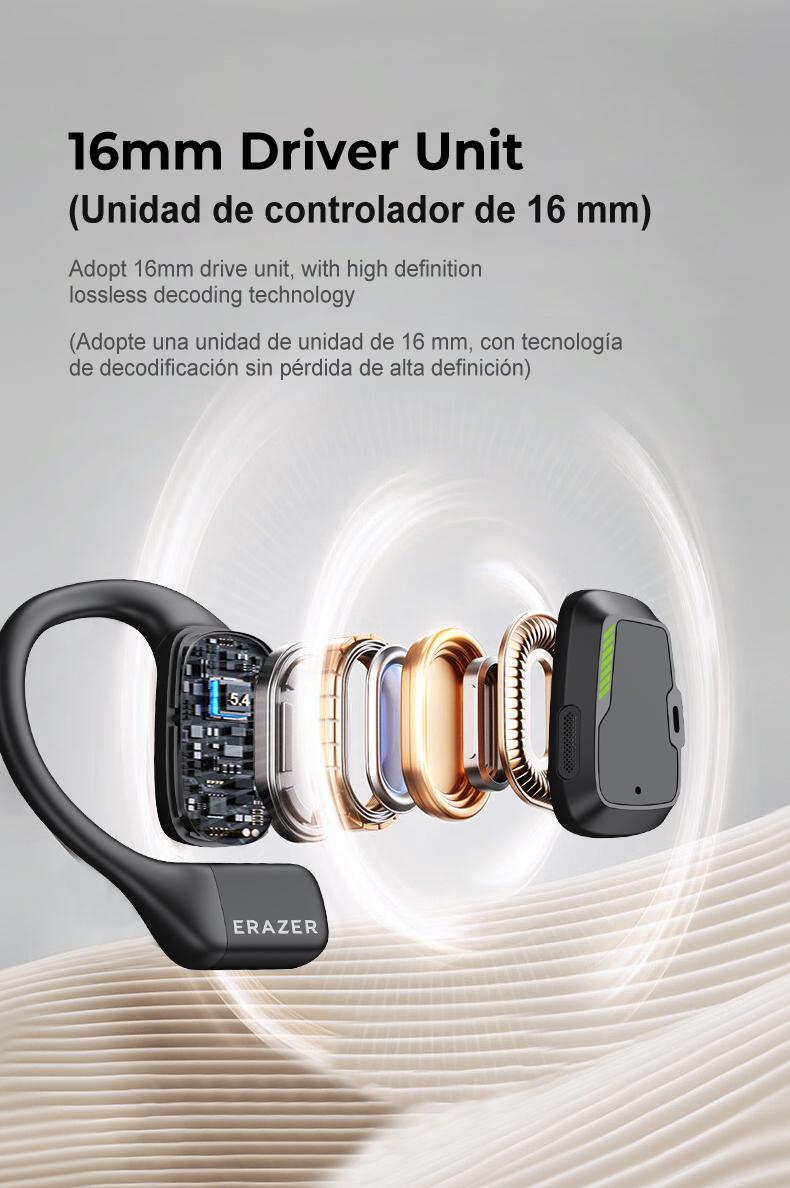 Product Introduction of ERAZER XP6 AI Smart True Wireless Bluetooth Headset V5.4 TWS AI Real-time Translation Conversation Downloadable APP Download LED Touch Screen OWS Headphone Olahraga Gaming 56