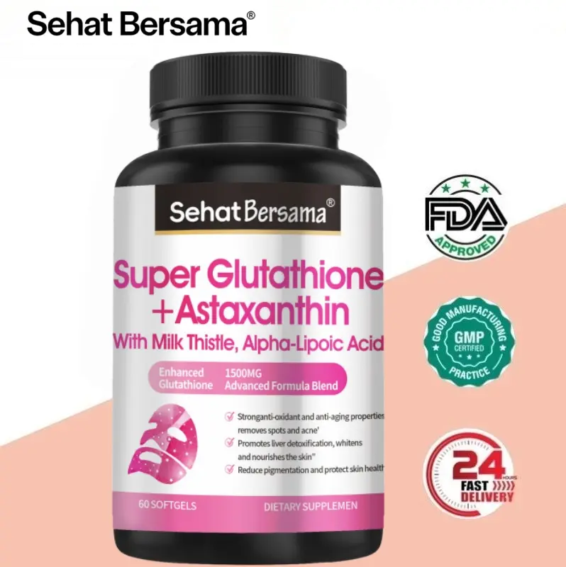 SehatBersama Glutathione Astaxanthin Harga Terbaik - Suplemen Kulit Cerah Antioksidan BPOM Halal MUI 60 Kapsul - Shop