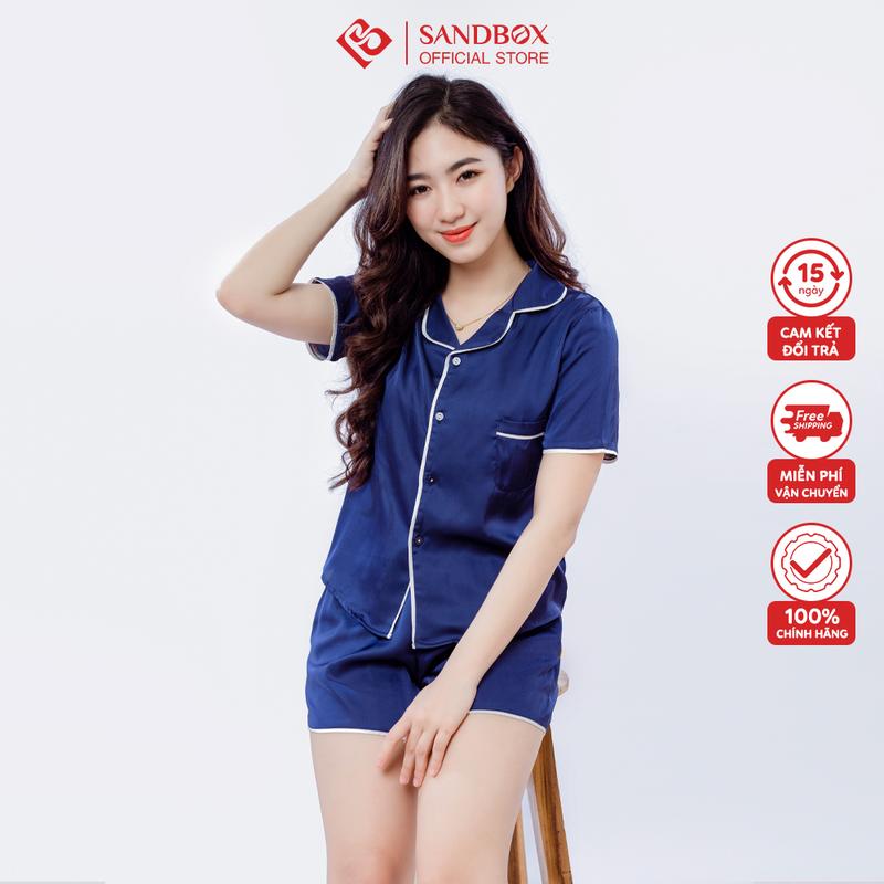Đồ Bộ Nữ Pijama SANDBOX Chất Lụa Latin Trơn Cao Cấp Thiết Kế Quần Đùi Áo Cộc Tay Trẻ Trung, Nữ Tính BLD25002