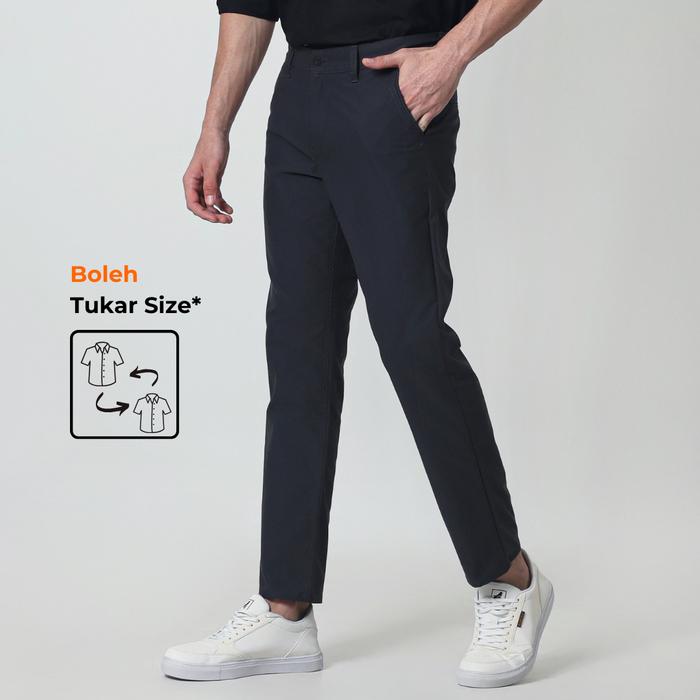 Gambar ALMANO Flextro Chino Pants Stretch Dark Grey / Celana Panjang Chinos Pria Slim Fit Abu Tua - Hitam, 28 dari Almano Kota Medan Tokopedia