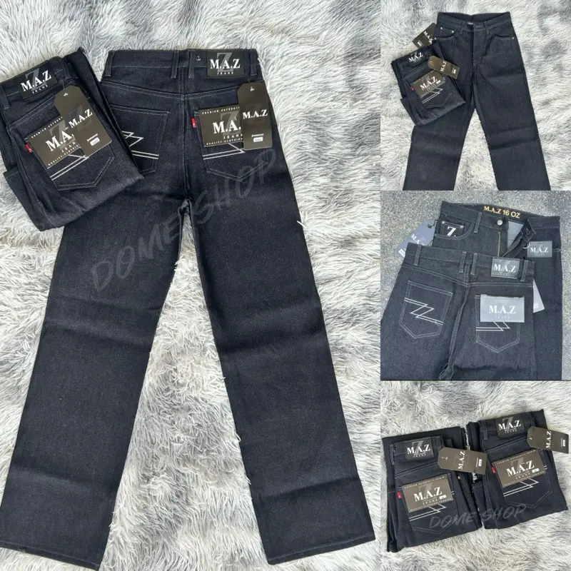 กางเกงM.A.Z ผ้าดิบ16oz กระบอกกลาง-กระบอกใหญ่ แถมป้ายห้อย ยีนส์ ผู้ชาย