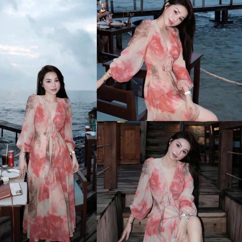 Váy Tơ Maxi Dành Cho Nữ Mặc Đi Biển Du Lịch Sang Chảnh by T.LINH STORE 68