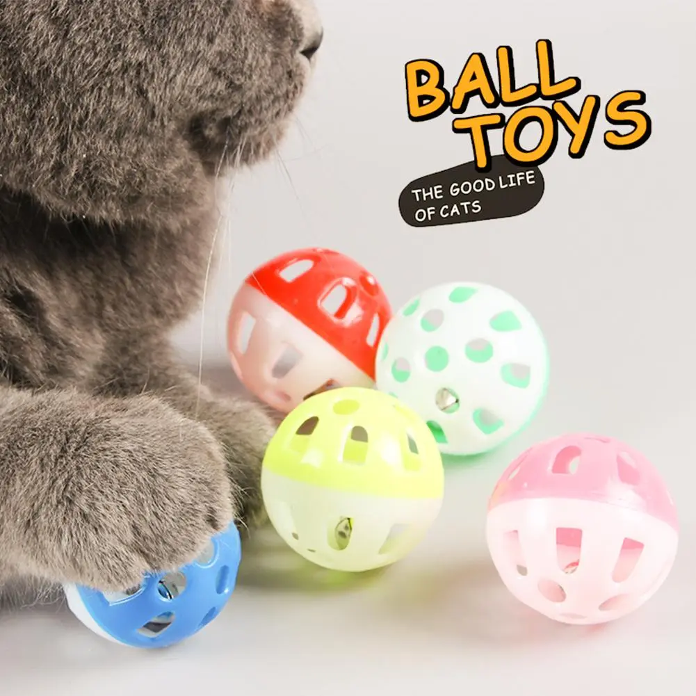 Pet Toys for Cats Ball with Bell Ring Round Chase Rattle Play Ball Playing Chew Rattle Scratch Interactive