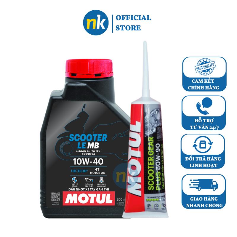 Combo Nhớt xe tay ga Le 10W40 800ml Và Nhớt Hộp Số Motul 120ml Dầu Nhớt Dầu nhot