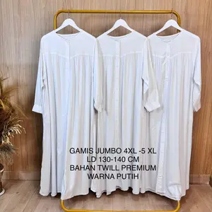 Gamis Putih Super Jumbo Ld 130 -140 Cm Model Polos Kekinian