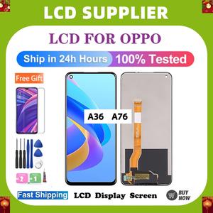 For Oppo A36 A76 Lcd,Phone Touch Screen Replacement,Send Protective Film,Tools and glue,Cellphone Accessory Installation,Smartphone Device.