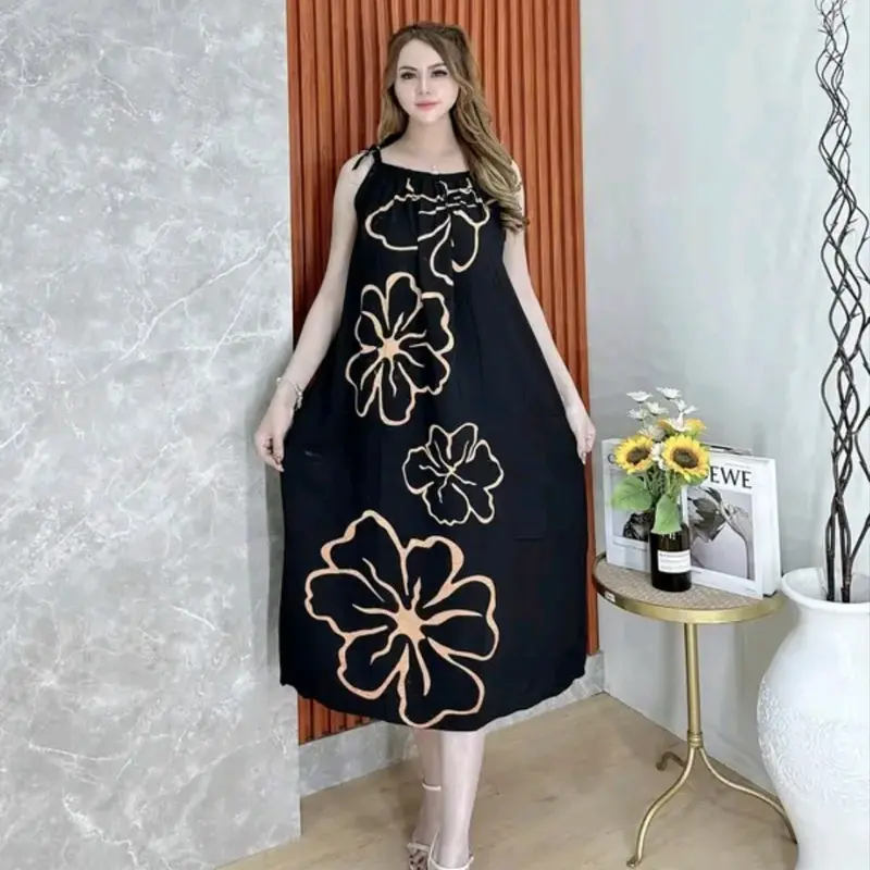 daster yukensi bunga Rayon Motif Dewasa Panjang 2