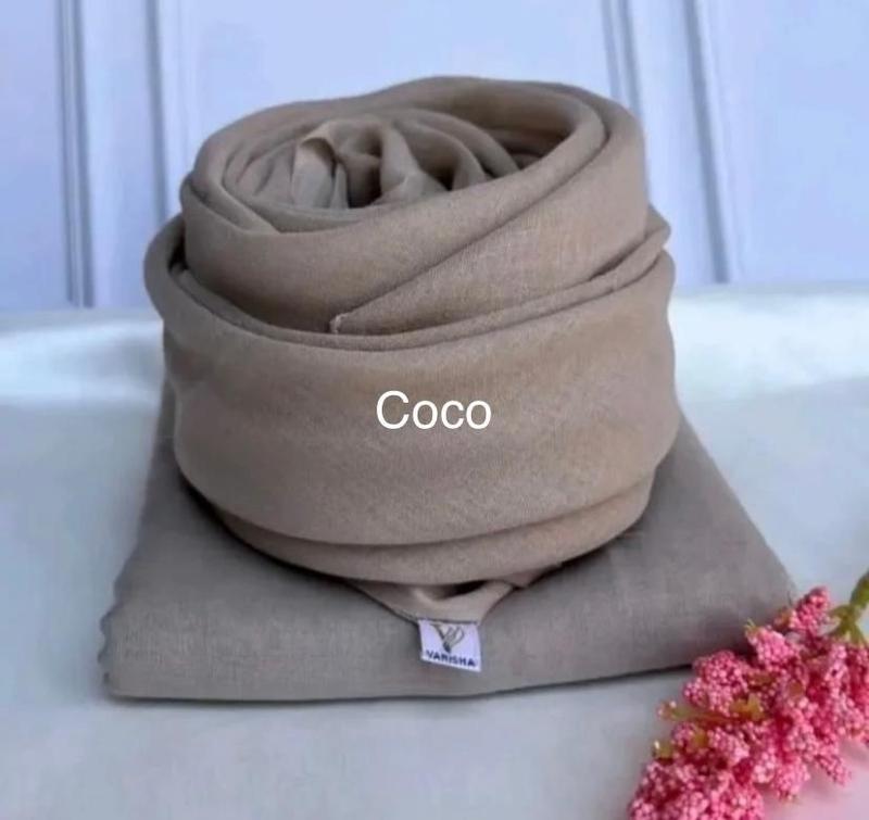 Product Introduction of COD-Best Seller//hijab Segi Empat Paris jadul VARISHA ORI Muslim Nyaman Kerudung Wanita Cantik Tebal Brown Voal Hitam 20