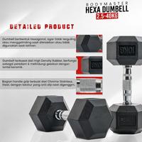 Gambar BODYMASTER Dumbell Fix Hex Rubber BM-A075 | Set 2,5KG 5KG 7,5KG 10KG 12,5KG 15KG 17,5KG | Barbel Hexa Karet - HEX 12.5 dari Ototpro Surabaya Kota Surabaya 2 Tokopedia