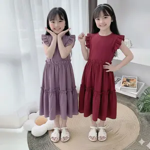 Niomi Dress Anak Perempuan Imut - Ruffle Dres 1-7 Tahun  Bahan Rayon Premium Adem Lengan Kerut - Cocok untuk Gaun Daily Wear