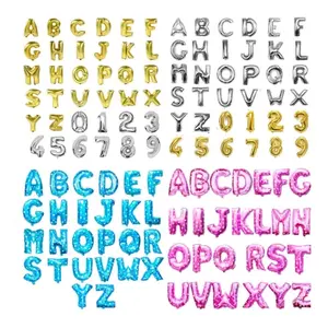 Balon Huruf dan Angka Blue Gold