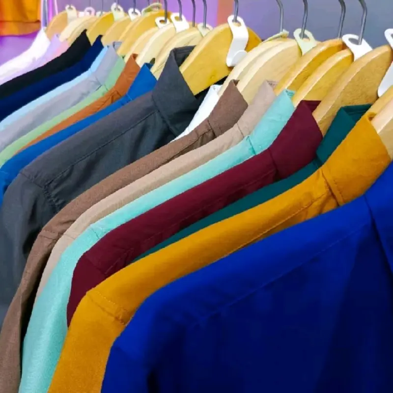 100 ribu dapat 4 kemeja polos lengan pendek pria bebas pilih warna sof katun hitam putih baju Cowok Hem 1
