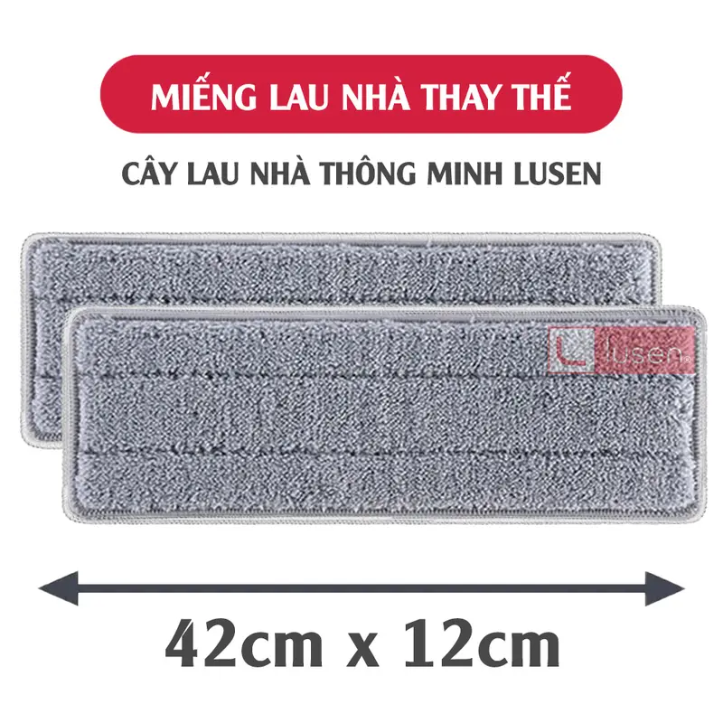 Bông lau nhà thay thế Lusen 4212, dùng cho cây lau nhà tự vắt thông minh. kích thước 42x12cm 0