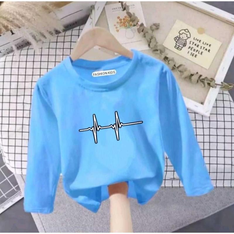 SKF-ATASAN ANAK KAOS DETAK JANTUNG LENGAN PANJANG UNTUK 1-10 THN / ATASAN ANAK / KAOS ANAK / T-SHIRT / KAOS UNISEX / TRENDY / KEKINIAN / KATUN 7