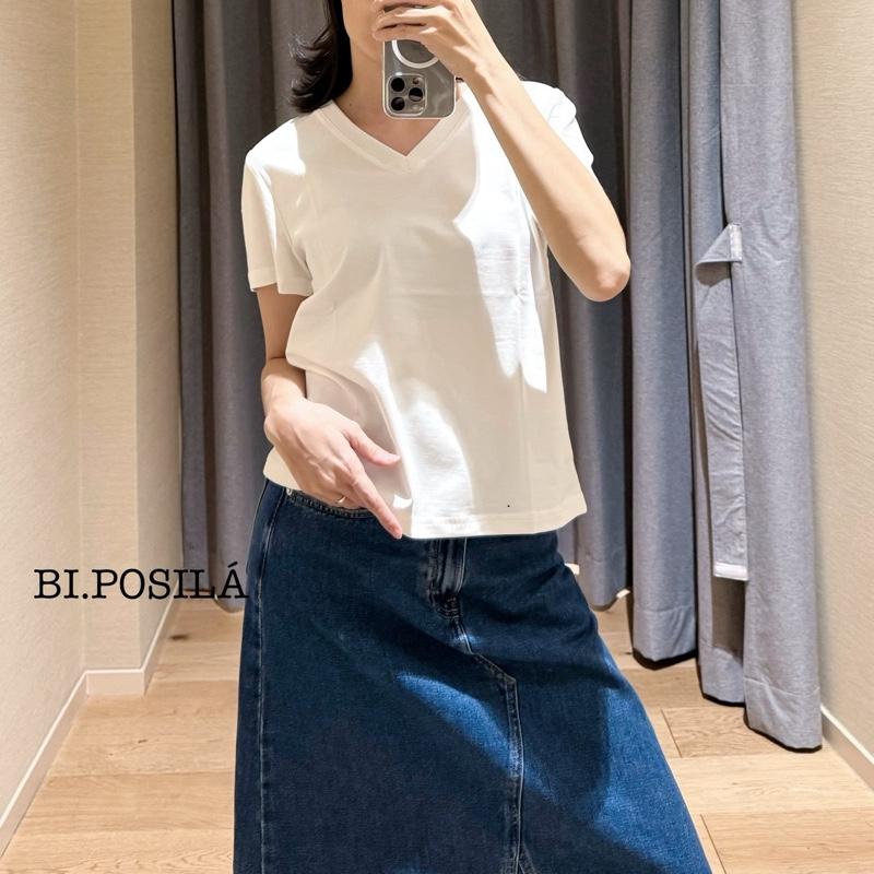 LOOSE FIT ÁO THUN NỮ CỔ TIM TRƠN BASIC BI.POSILÁ TAY NGẮN VẢI EM BÉ - VẢI COTTON CO GIÃN 4 CHIỀU MỀM MỊN MÁT MẺ FORM RỘNG VỪA áo phông nữ xinh hot 2025