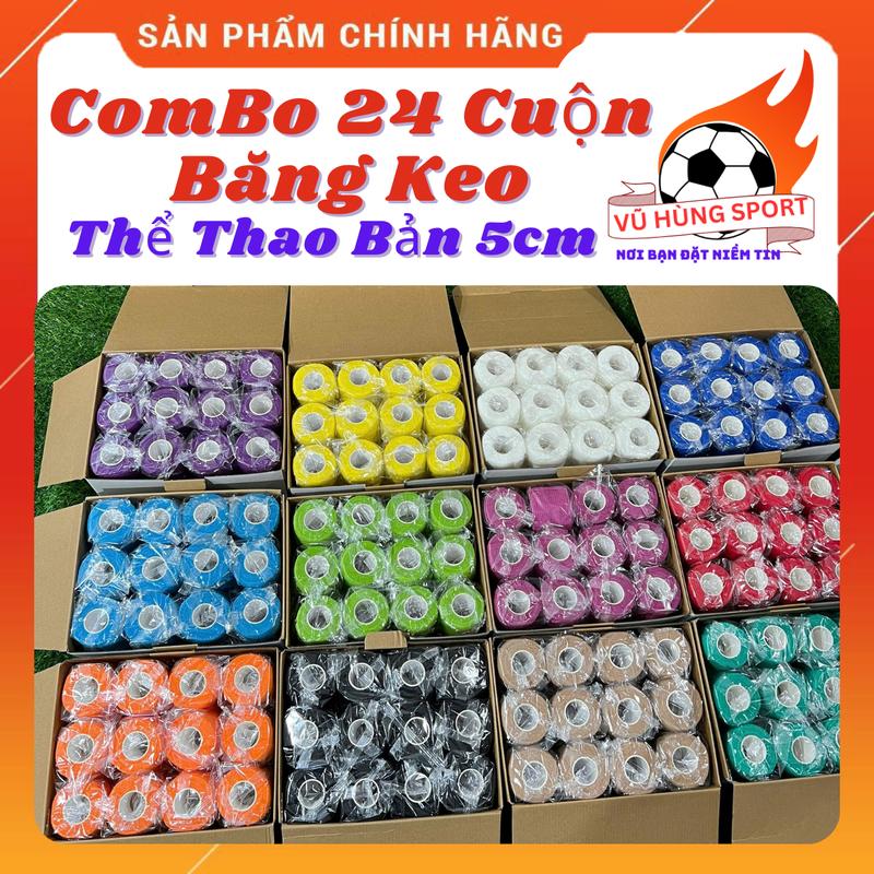  Combo 30.24.12 Cuộn Băng Keo Thể Thao Băng Quấn Cổ Chân 5cm Tự Dính Chống Chấn Thương Cao Su Non Sport Phukien Thethao 