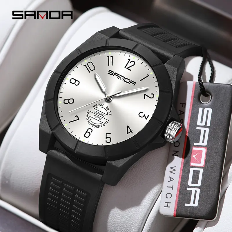 Jam Tangan Wanita Pria Analog Kasual Tahan Air 5 Bar SANDA 6212 3