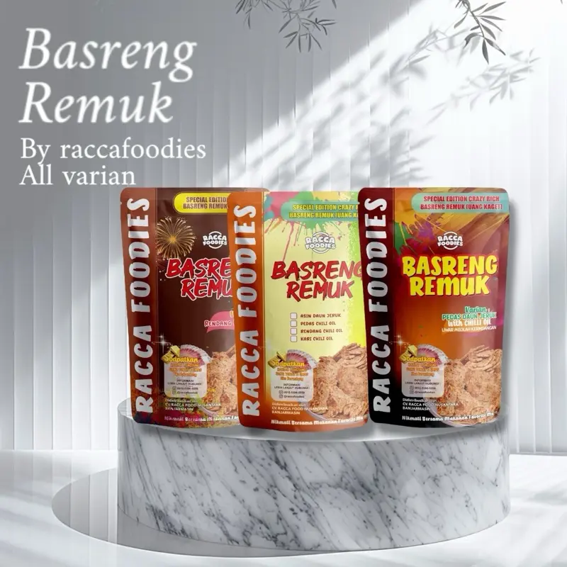 [ BUY 1 GET 3PCS BASRENG ] 1 PCS BASRENG NEWPOUCH + 2 PCS KEMASAN BENING (MIX RASA) BY RACCAFOODIES