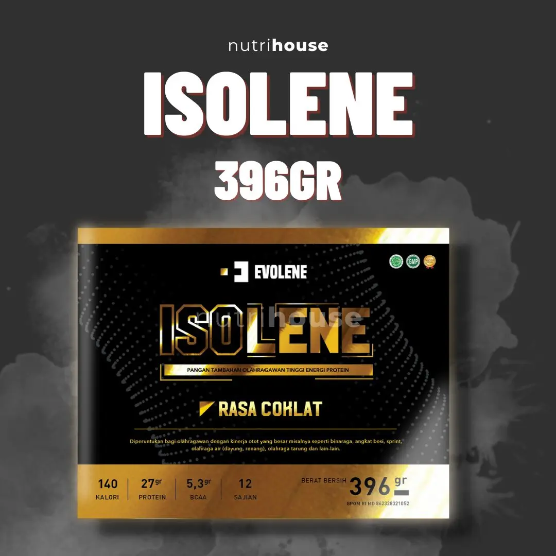 Evolene Isolene 396gr 12 Saset Whey Protein Isolate Nutrihouse