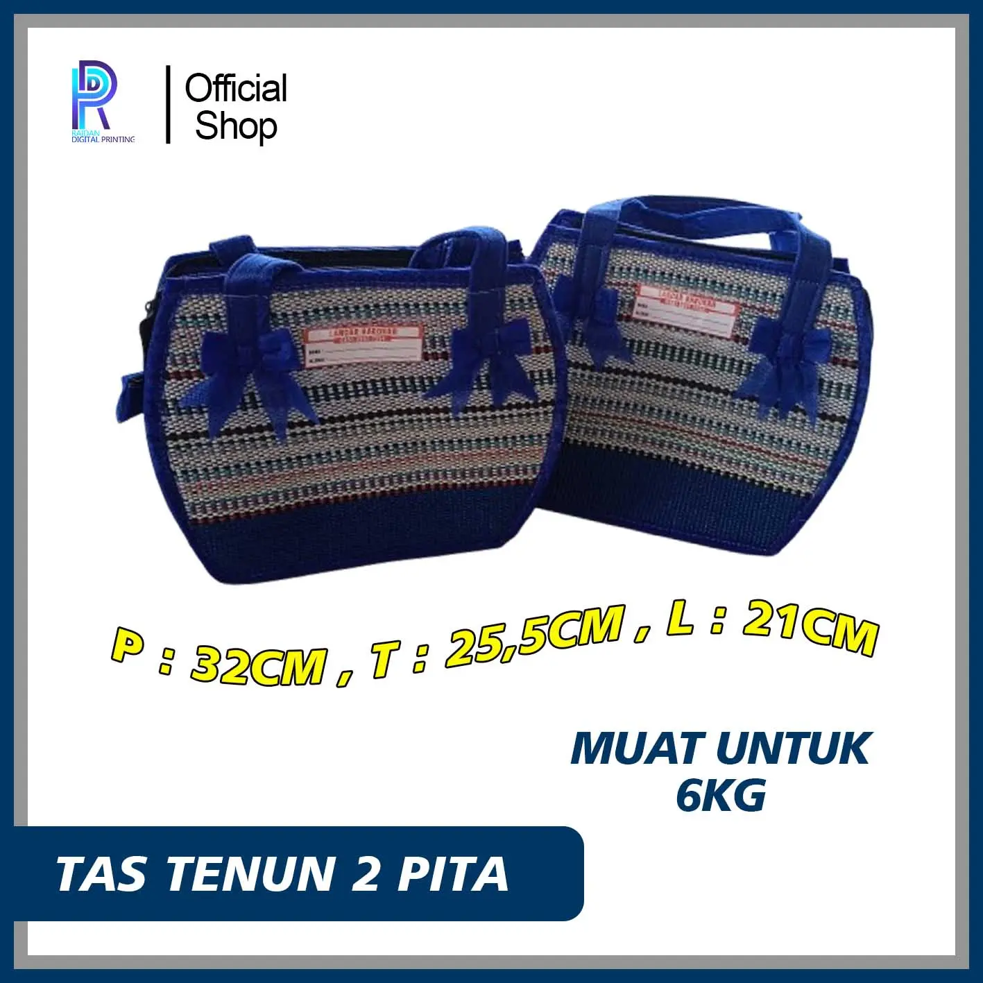 TAS TENUN 2 PITA , TAS TENUN TIKAR UNTUK HAJATAN , MUAT BERAS / GULA -/+ 6KG