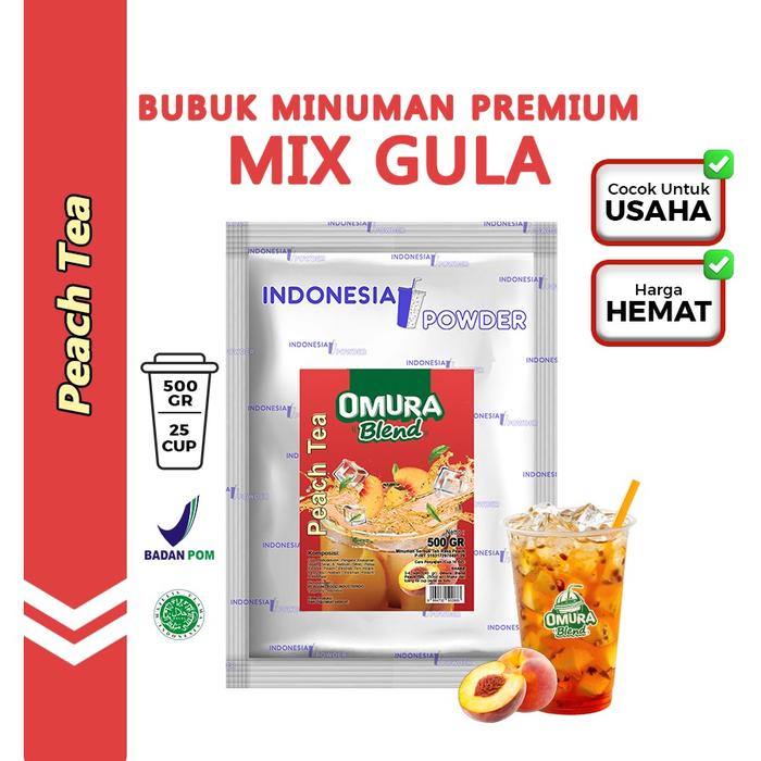 Gambar Bubuk Minuman Rasa Peach Tea / Teh Buah Persik 500 GR Omura Blend dari OMURA POWDER SHOP Kota Administrasi Jakarta Barat Tokopedia