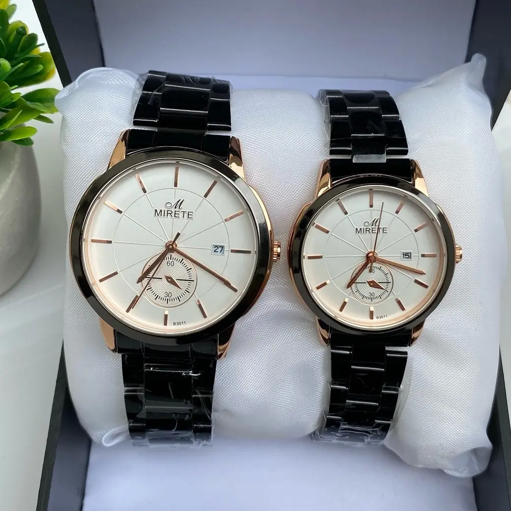 Jam Tangan MIRETE COUPLE ORIGINAL Water Resistant Stainless Stell Tanggal Aktif Analog Mewah Bisa Beli satuan COD Bayar di Tempat Watches