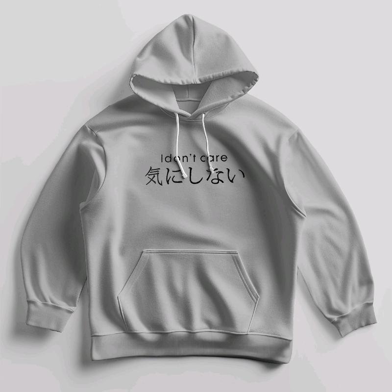 Hoodie I DON'T CARE atasan wanita remaja All sise baby Terry. Sweater Cewek Polos 3
