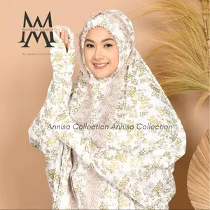 Annisa-Mukena Terusan Dewasa Lilith Katun Foil Foil Gliter Premium Free Tas Mukenah Traveling Cantik Mewah Nyaman Motif Renda Muslim mukena jumbo Panjang Kain Lembut