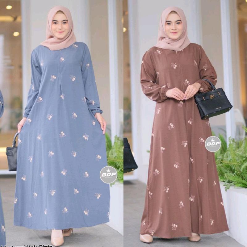 Dress Variasi Panjang Kain Rayon Halus Fashionable Wanita Busui, LD 110cm 0