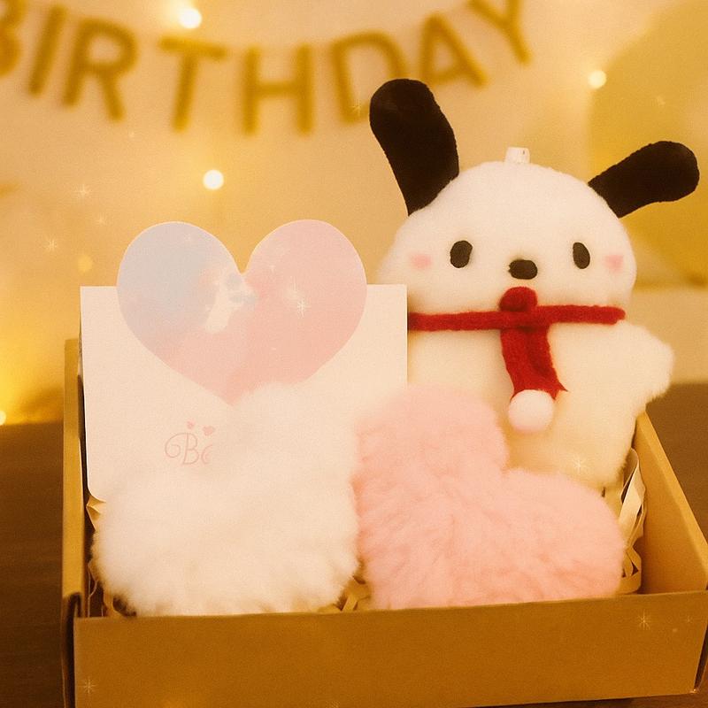   Tặng Túi Đựng  Set Hộp quà thú bông móc khóa cột tóc kèm thiệp tặng bạn bè người yêu sinh nhật nhiều màu lựa chọn Qua008 Móc Chìa Khoá Móc Khoá Women Nữ 