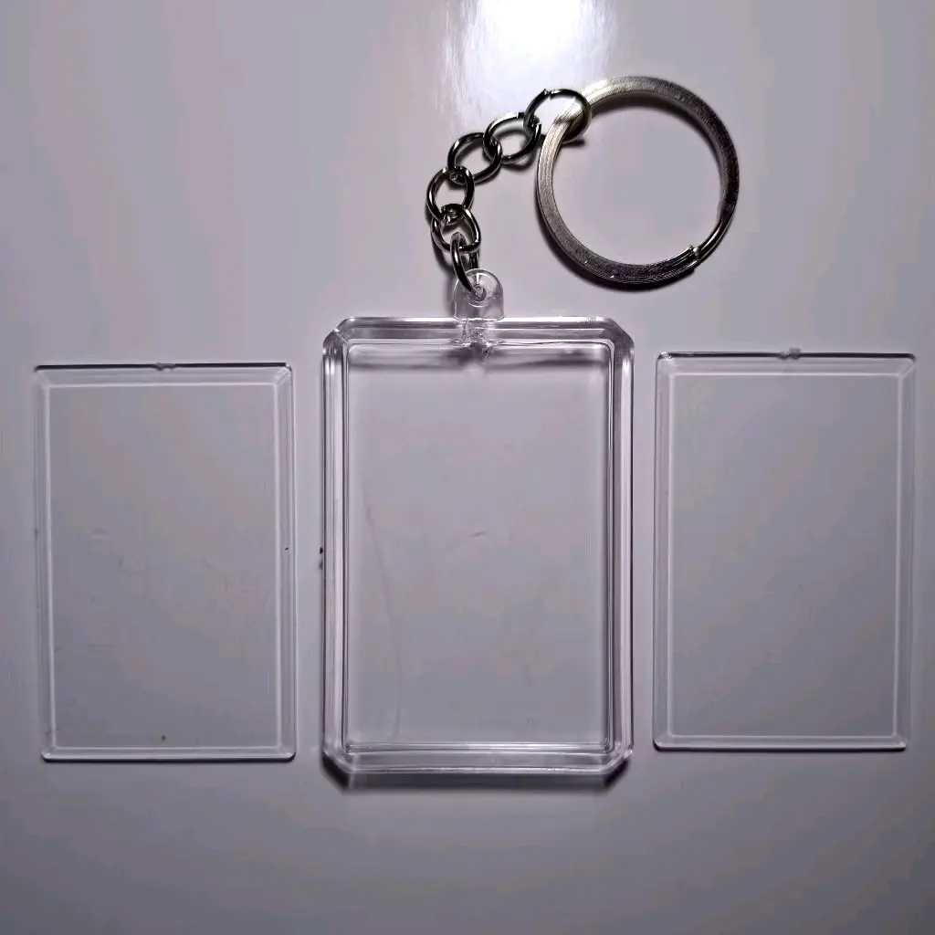 GANCI GANTUNGAN KUNCI AKRLIK INSERT PAPER 2 LENSA ganci kosong akrilik bening 2 sisi akrilik Kaca