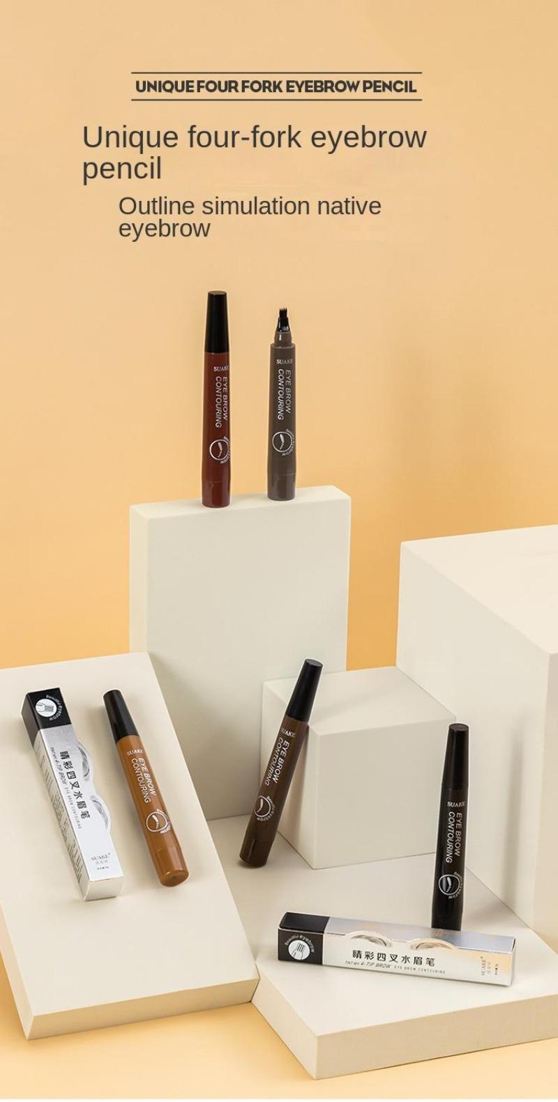 Product Introduction of Tipping chì kẻ mày, chì kẻ mày hoang dã, lâu dài, không thấm nước mồ hôi và chì kẻ mày, tự nhiên sống động, mỹ phẩm mà sinh viên có thể mua được Cosmetic Trang Điểm Nữ Phấn Phủ 43