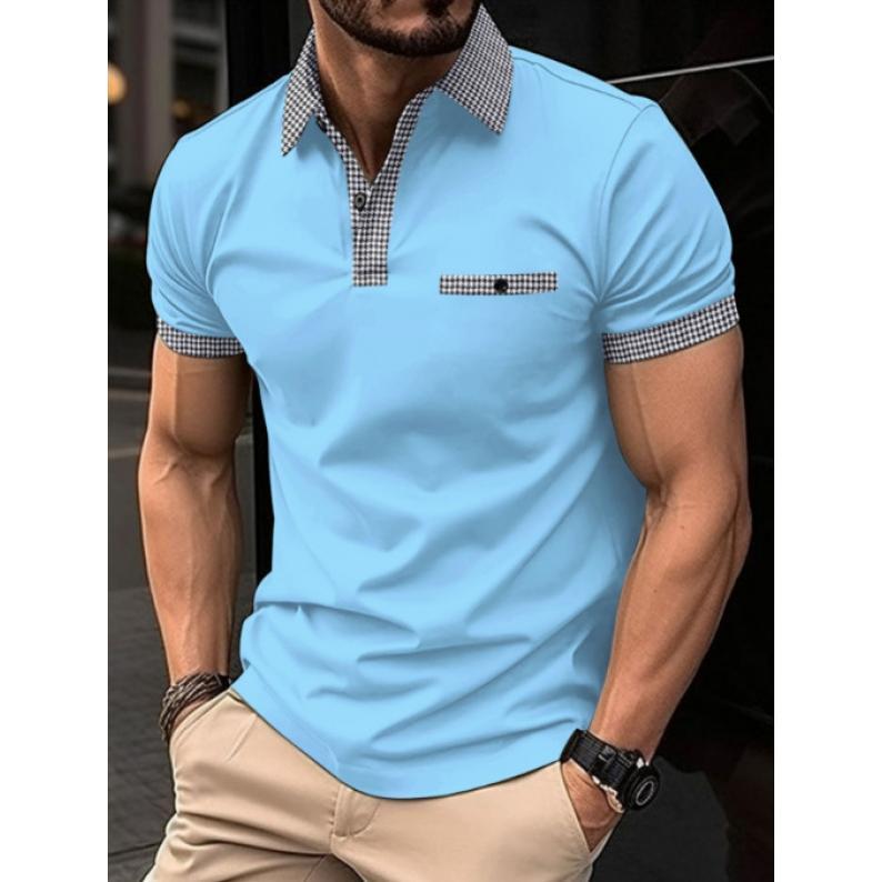 Áo Polo Nam, Bộ Sưu Tập Mùa Hè Mới 2024, Thiết Kế Kẻ Sọc Polo Khâu, Thích Hợp Cho Nam Giới, Áo Polo Thể Thao 7