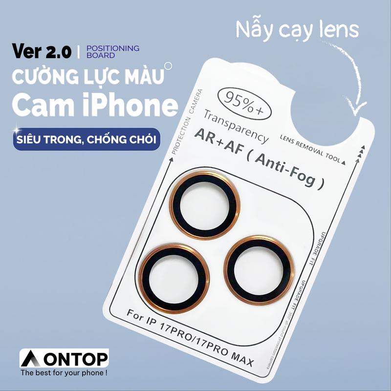 Kính Cường Lực Camera Màu Theo Máy Cho iPhone, Lớp Phủ AR+AF Chống Chói Giúp Quay Chụp Đẹp Hơn, Độ Cứng 6H Bảo Vệ Camera For iP 12 13 14 15 16 Pro Max Series