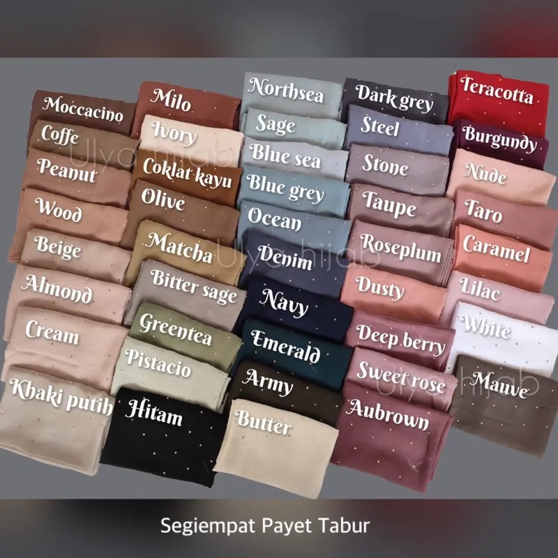 Ulya Hijab - segiempat polycotton manik tabur rosegold 2