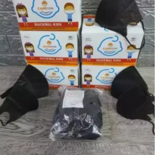 1 Box Isi 50 Pcs Masker Duckbill Anak Hitam Putih / Duckbill Anak Hitam Putih 10 Pcs,20 Pcs dan 50 Pcs Cewek 4