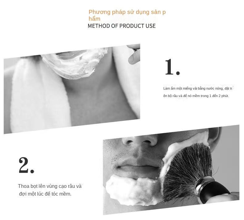 Product Introduction of 【Giới thiệu Shave Foam】Dao Cạo Bằng Tay, Chất Liệu Đồng Thau Dành Cho Nam Giới, Với Giá Đỡ Bằng Thép Không Gỉ 3